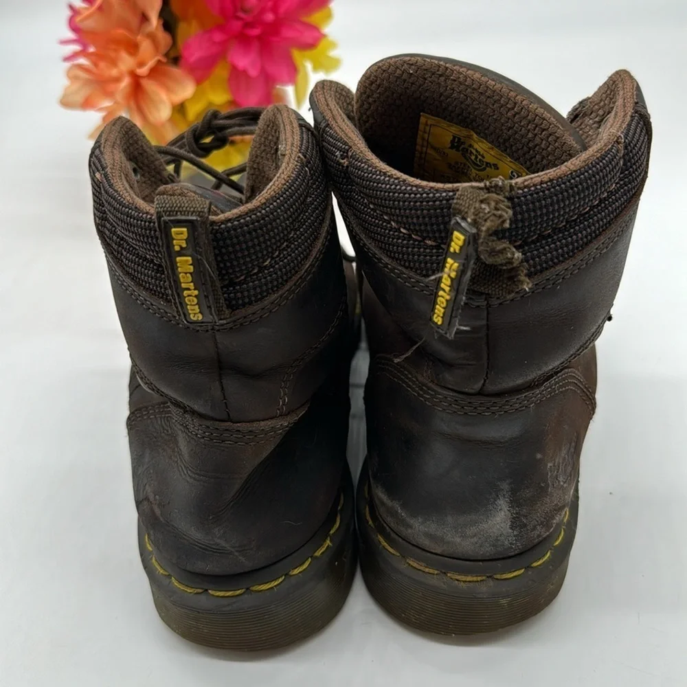 Dr. Martens Industrial Brown Leather Distressed Work Boots Size 10 MS6779D
